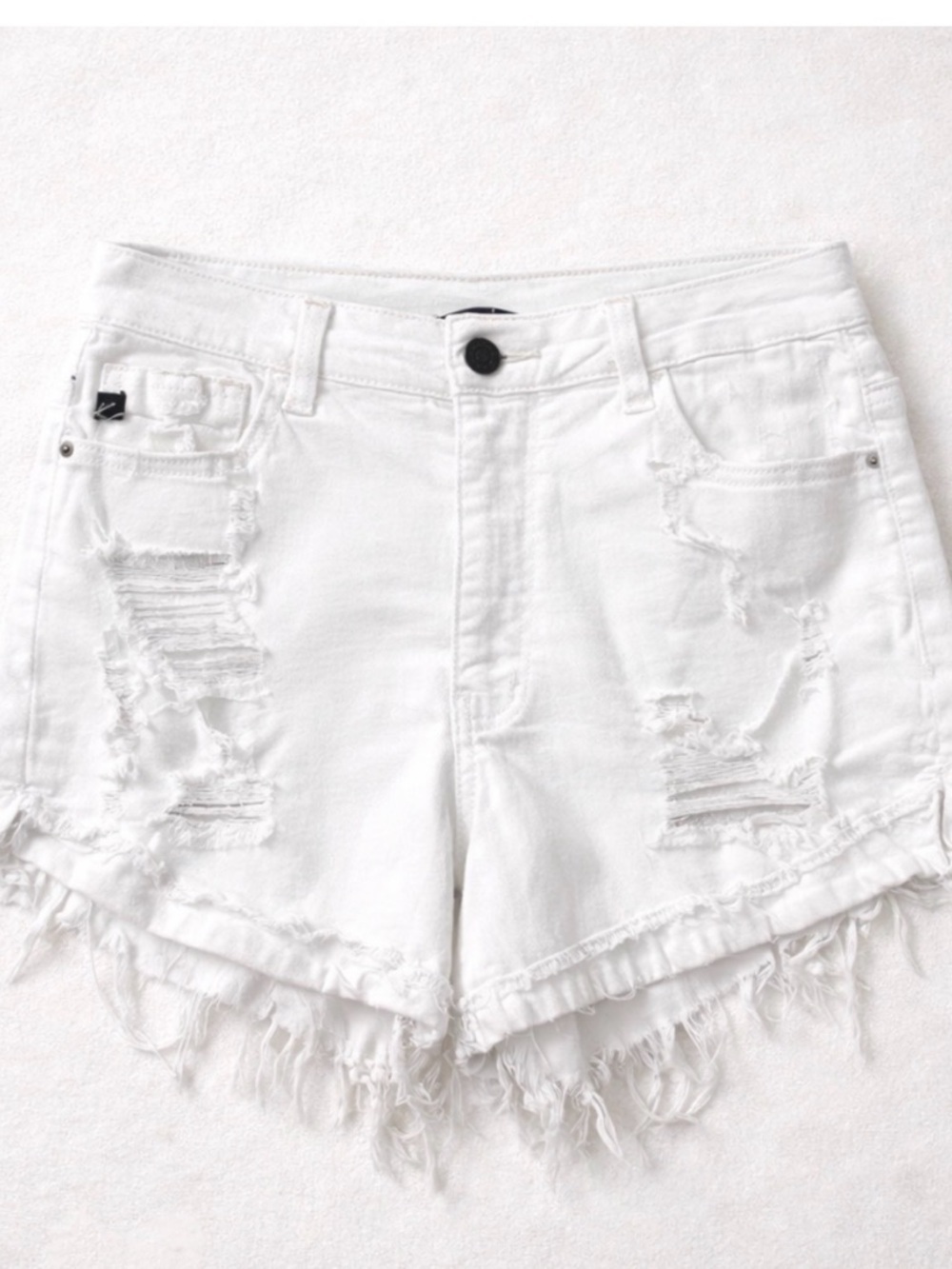 KANCAN White Distressed High Rise Denim Shorts Women’s Size 9 / 28